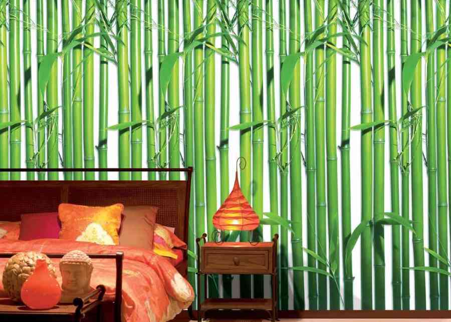 бамбуковые обои в интерьере